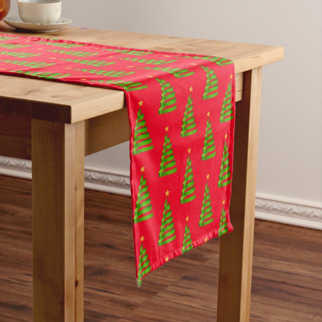 Holiday Table Runner-Ribbon Tree Long Table Runner (In Situ)