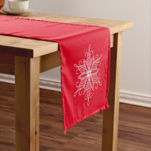 Holiday Table Runner-Snowflakes Short Table Runner
