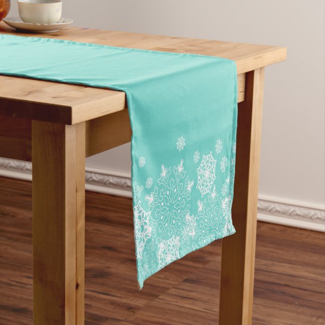 Holiday Table Runner-Snowflakes Short Table Runner (In Situ)