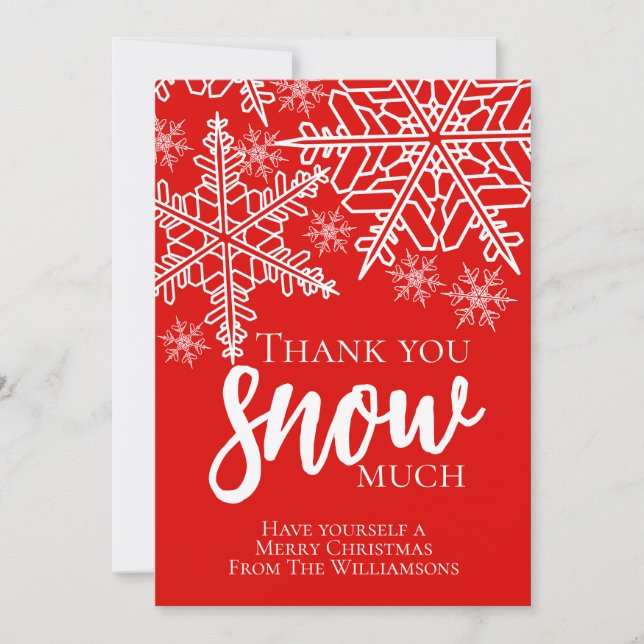 Holiday Thank You Snow Much Card (Front)
