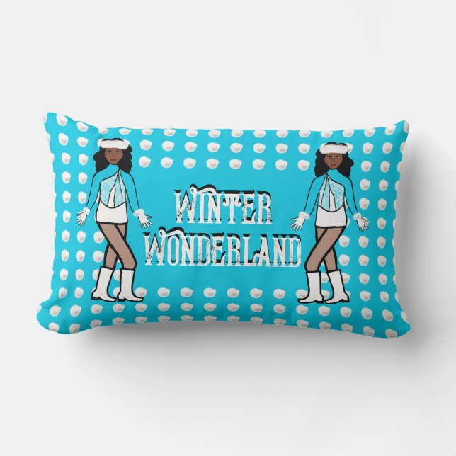 Holiday Throw Pillow Aqua/White (Front)