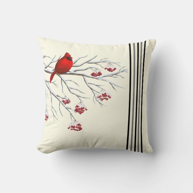 Holiday Throw Pillow-Cardinal Pillow (Front)