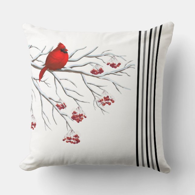 Holiday Throw Pillow-Cardinal Pillow (Front)