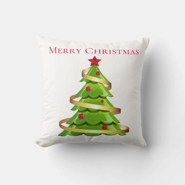 Holiday Throw Pillow-Christmas Tree Pillow (Front)