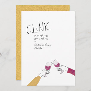 Holiday Toast Card – “Clink” Wine Glass Cheers