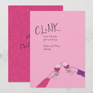 Holiday Toast Card – “Clink” Wine Glass Cheers