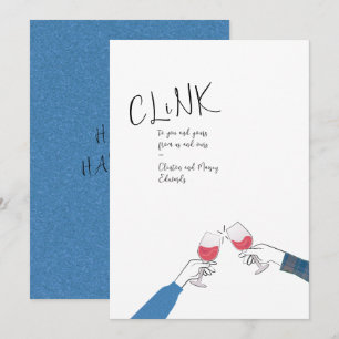 Holiday Toast Card – “Clink” Wine Glass Cheers