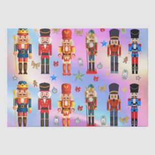 holiday toy soldier Nutcracker pattern holographic Tissue Paper