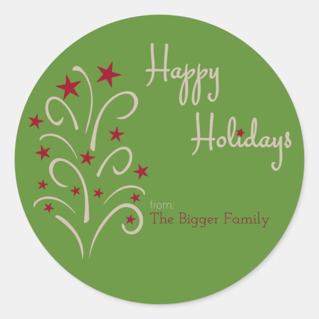 Holiday Tree Gift Tag - Customize (Front)