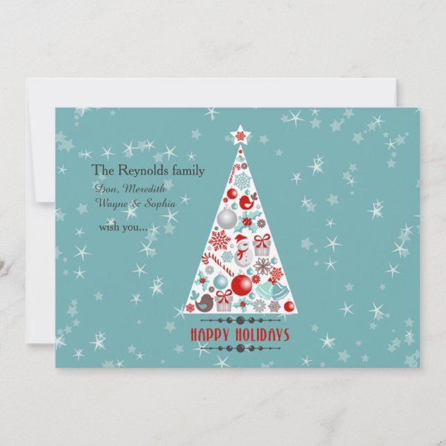 Holiday Tree Horizontal Photo Card (Front)