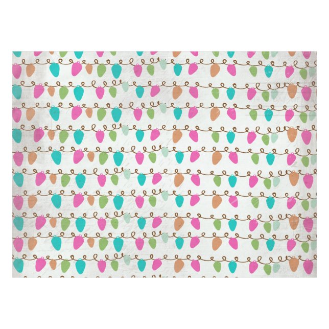 Holiday Tree Lights Tablecloth (Front (Horizontal))