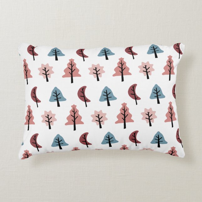 Holiday Tree Pattern Cookie Cutter Christmas Accent Pillow (Front)