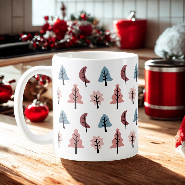 Holiday Tree Pattern Cookie Cutter Christmas Coffee Mug (Creator Uploaded)