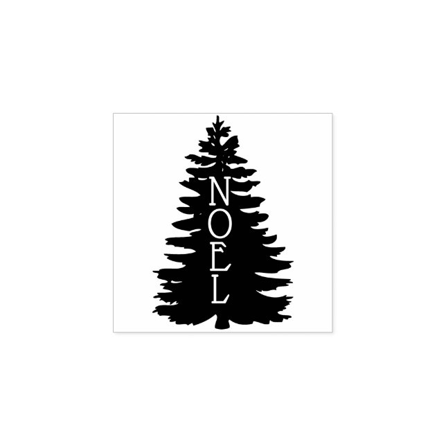 Holiday Tree Silhouette NOEL Rubber Stamp (Imprint)