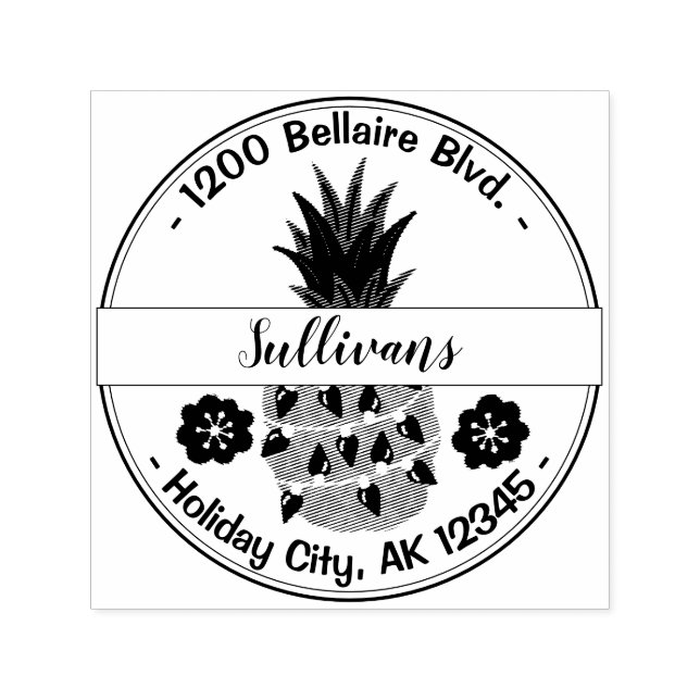 Holiday Tropical Pineapple Self-inking Stamp (Design)