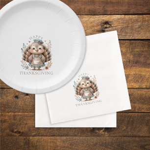 Holiday Turkey Add Custom Text Napkin
