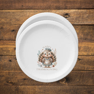 Holiday Turkey Add Custom Text Paper Plate