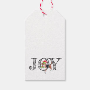 holiday typography JOY christmas dog festive Gift Tags