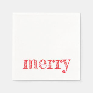 holiday typography MERRY christmas festive modern Napkin