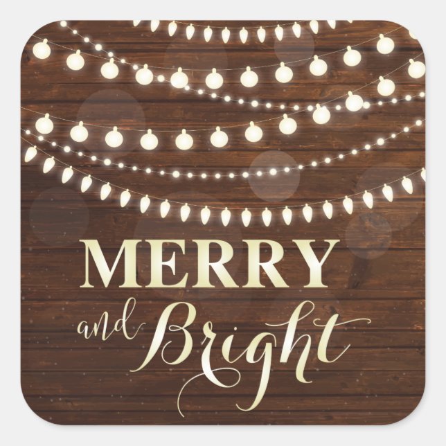 Holiday Typography trendy Christmas Square Sticker (Front)