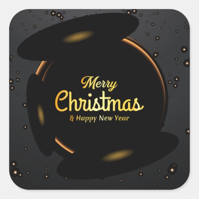 Holiday Typography trendy red glitter Christmas Sq Square Sticker (Front)