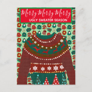 Holiday Ugly Sweater customized theme invitation Postcard