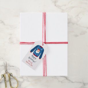 Holiday Ugly Sweater, Personalized Christmas Gift Tags