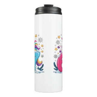 Holiday Unicorn 67 — Candy Colors & Snow Magic Thermal Tumbler