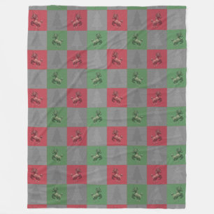 "Holiday Unicorn" Pattern Fleece Blanket (R/G)