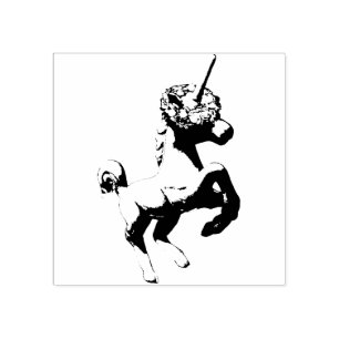 "Holiday Unicorn" Xmas Rubber Stamp (Right-Facing)