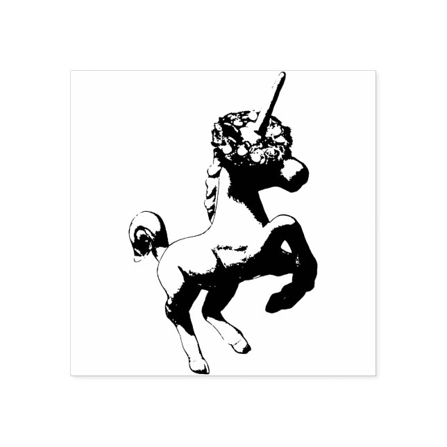 "Holiday Unicorn" Xmas Rubber Stamp (Right-Facing) (Imprint)