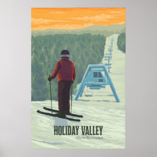 Holiday Valley NY Ski Resort Travel Poster