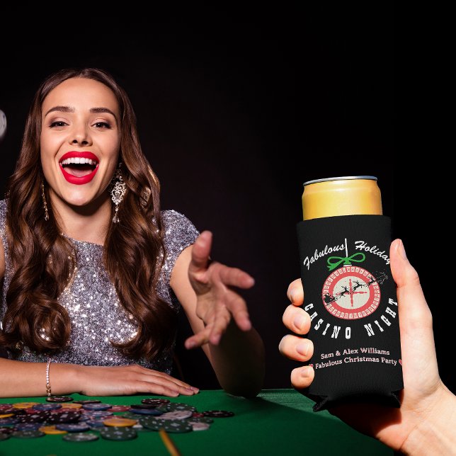 Holiday Vegas Casino Blackjack Poker Night Party Seltzer Can Cooler (Holiday Vegas Casino Blackjack Poker Night Christmas New Year Office Party Seltzer Can Cooler)