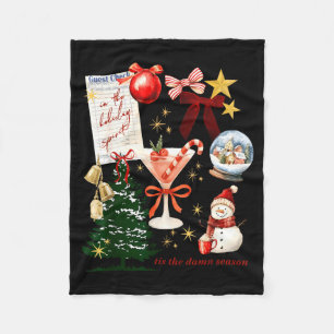 Holiday Vibes In The Holiday Srit Christmas Funny  Fleece Blanket