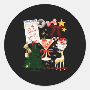 Holiday Vibes, In The Holiday Srit  Classic Round Sticker