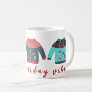 Holiday Vibes Ugly Sweater Funny Christmas Coffee Mug