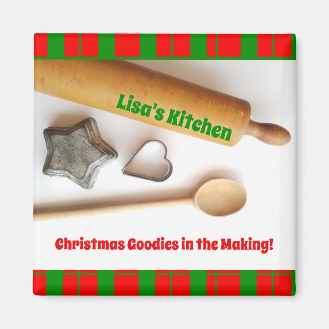 Holiday vintage baking tools kitchen magnet (Front)
