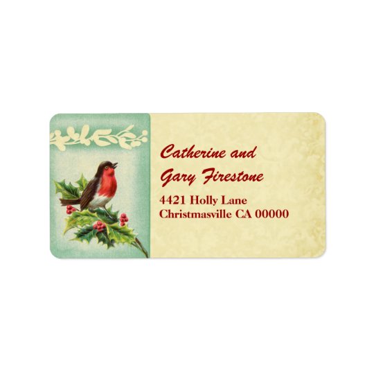 Holiday Vintage Christmas Singing Bird and Holly