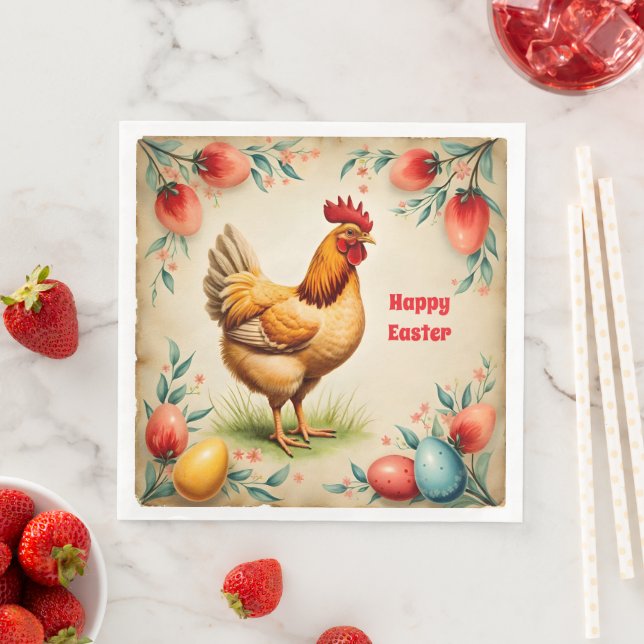 Holiday Vintage Easter Trendy Collection Napkin (Insitu)