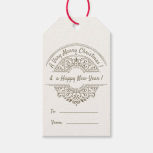 Holiday Vintage French Christmas To From Gift Tags