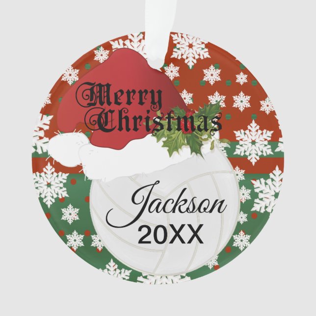 Holiday Volleyball Design | DIY Name Ornament (Front)