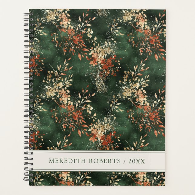 Holiday Watercolor Botanical Personalized Planner (Front)