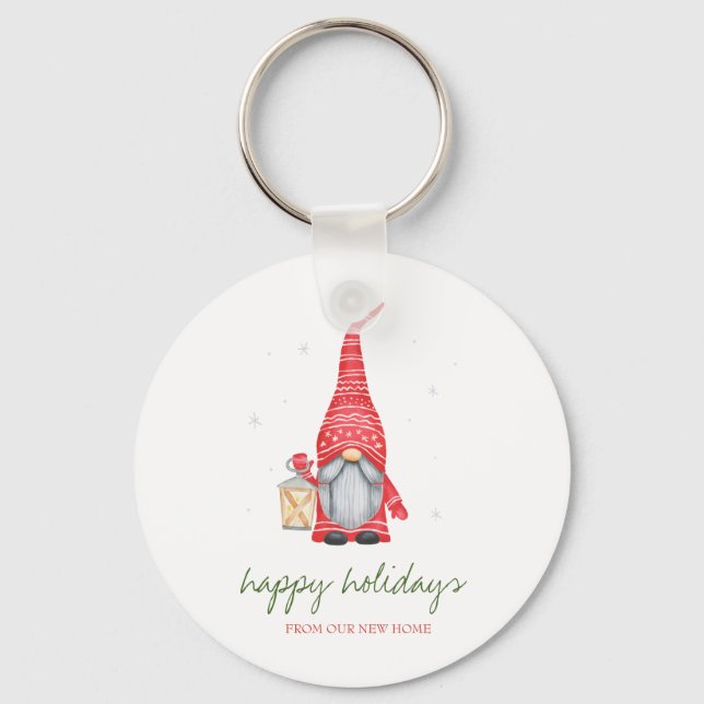 Holiday We Have Moved,Adorable Gnome   Keychain (Front)
