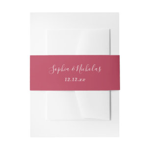 Holiday Wedding Bright Solid Colour Invitation Belly Band
