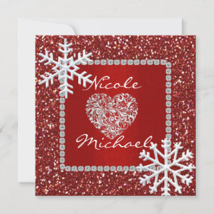 Holiday Wedding Invitation with SNOWFLAKES