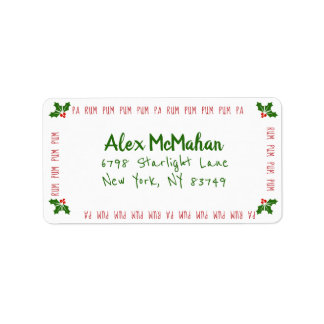 Holiday Whimsical Drummer Boy Address Label