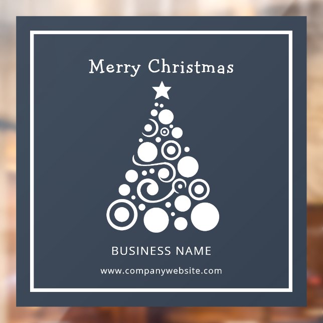 Holiday White Christmas Tree Window Decoration Cling (Sheet 2)