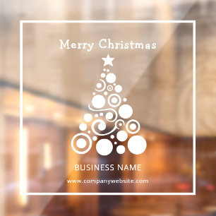 Holiday White Christmas Tree Window Decoration Cling