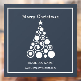 Holiday White Christmas Tree Window Decoration Window Cling