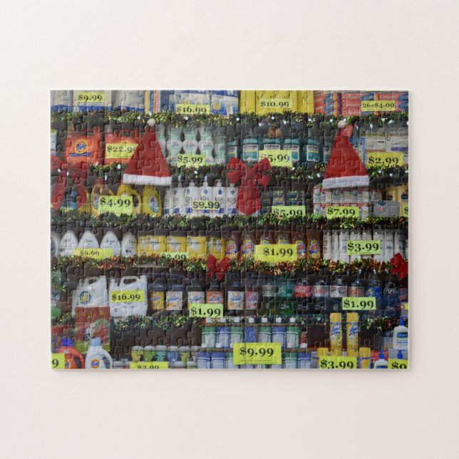 Holiday Windows New York Drugstore Santa NYC Jigsaw Puzzle (Horizontal)